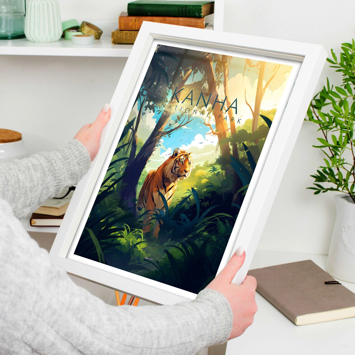Kanha National Park Tiger Jungle India Wildlife Big Cat Art Poster - Image 4