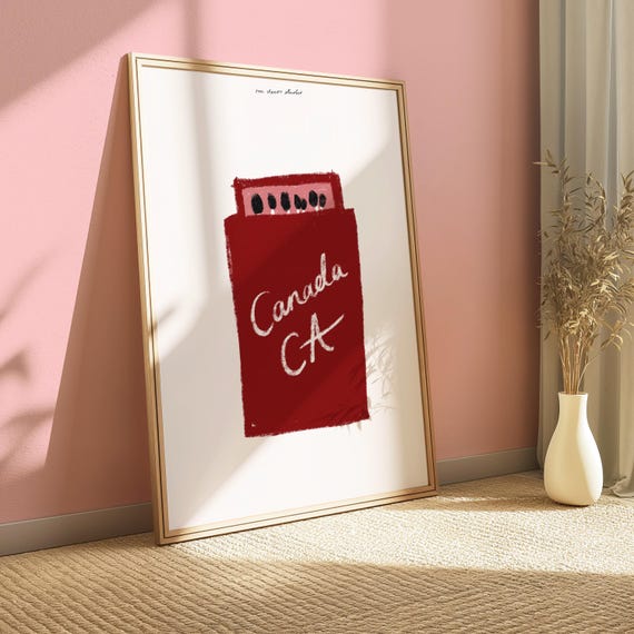 Canada Matchbox Art Print Poster Funky Vintage Apartment Trendy Retro Mid Century Print Modern Kitchen Wall Art Dorm Bar Cart Art