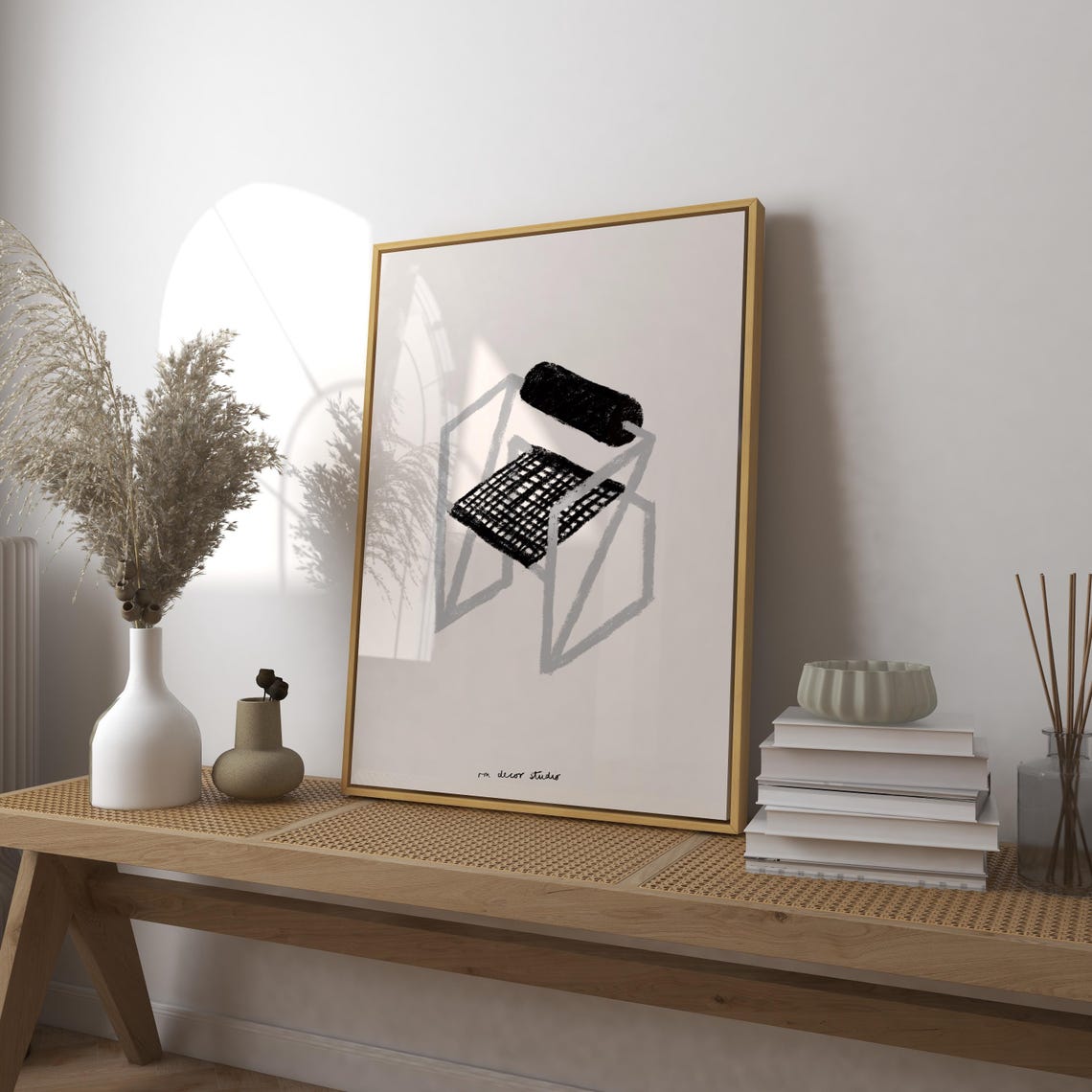 Retro Furniture Bw Chair Print Poster Vintage Furniture Print Trendy Retro Print Illustration Mid Century Print Modern Kitchen Wall Art
