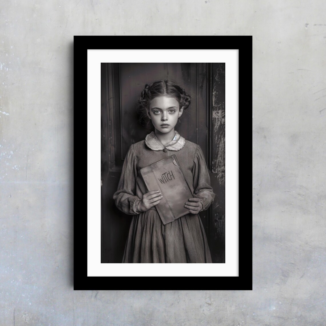 Vintage Gothic Witch Girl Photo Dark Academia Witchy Art Poster - Image 4