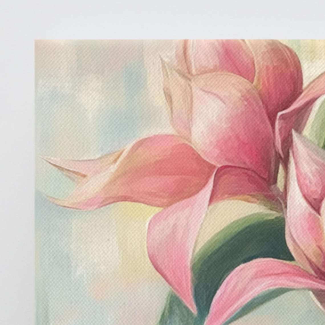 Pink Medinilla Bud Cluster Lush Leaves Botanical Floral Art Poster - Image 2