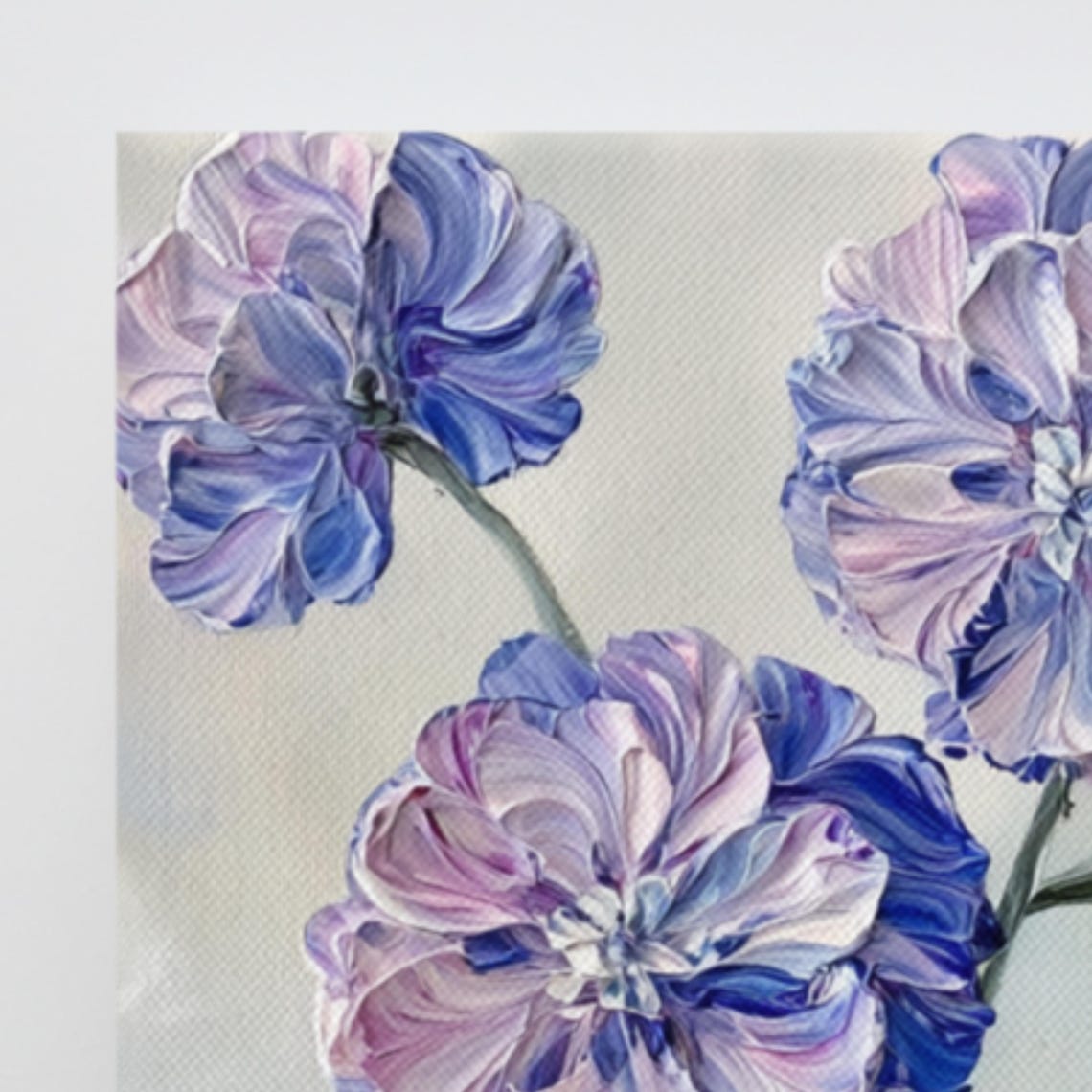 Sweet William Flower Painting Print Wall Art Purple Blue Flower Painting Flower Wall Art Living Room Wall Art - Image 3