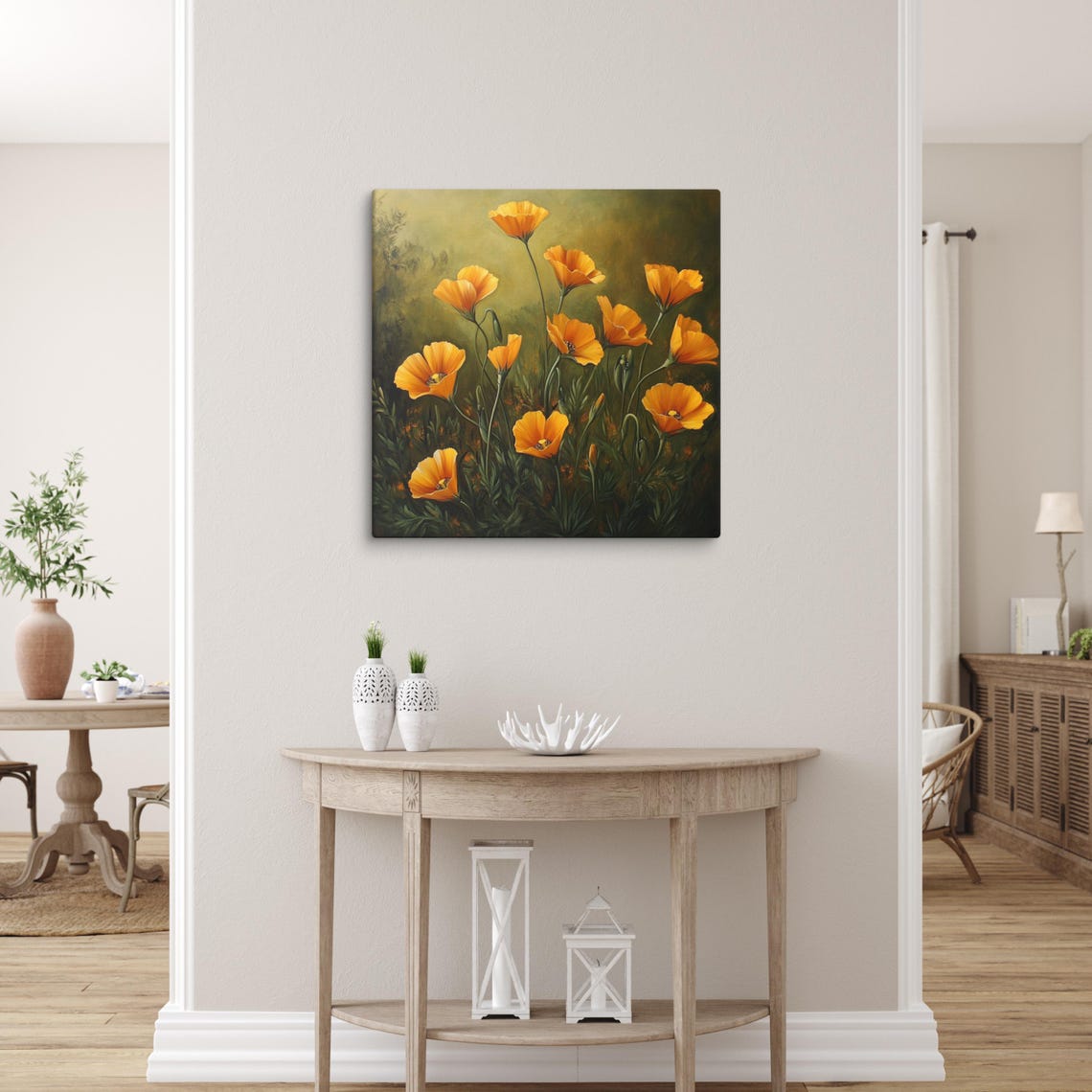 California Poppy Print Large Painting Print Flower Wall Art Nature Art California Poppy Painting Print Large Wall Art - Image 2