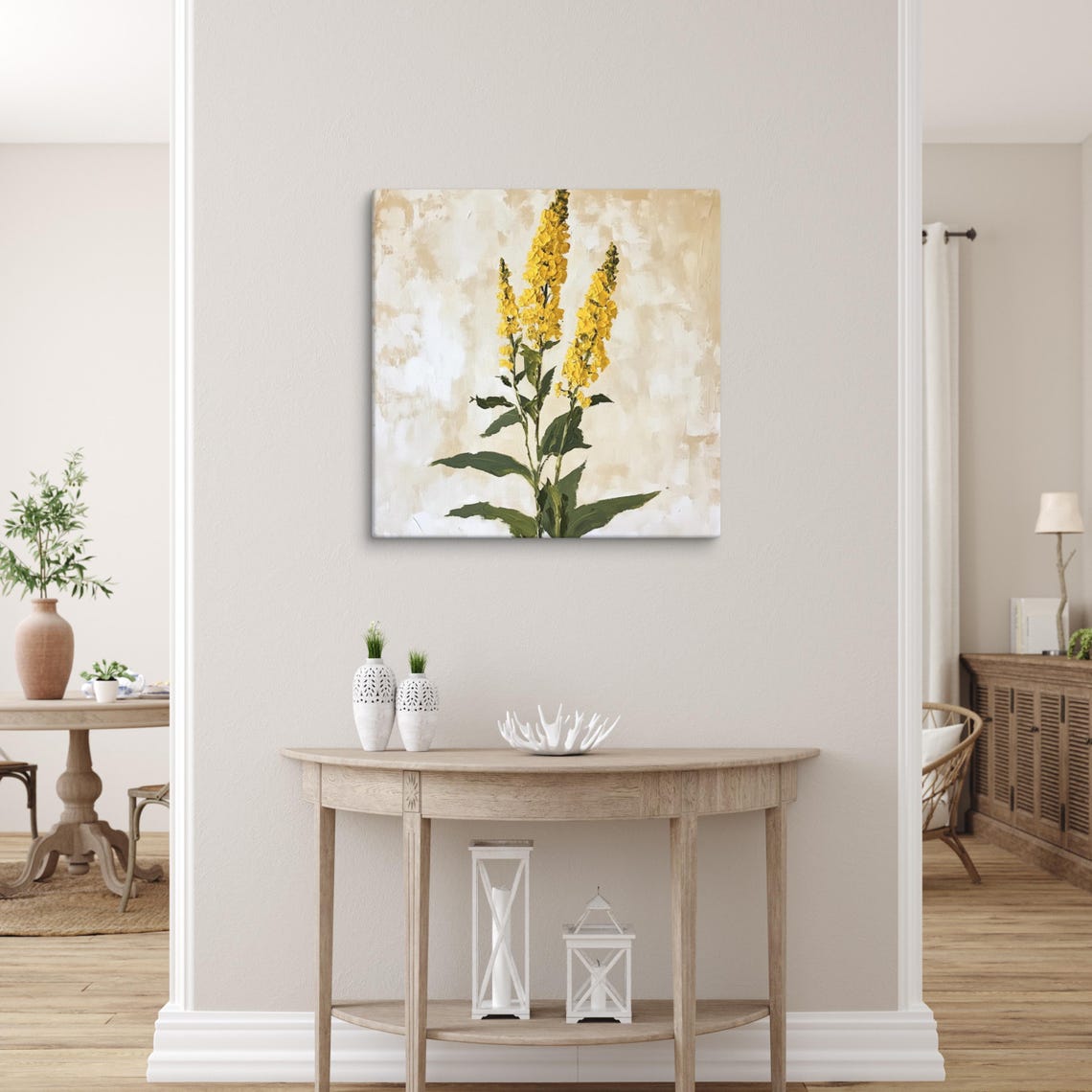 Golden Rod Print Plant Painting Print Wall Art Golden Rod Plant Art Solidago Plant Painting Print Nature Wall Art - Image 3