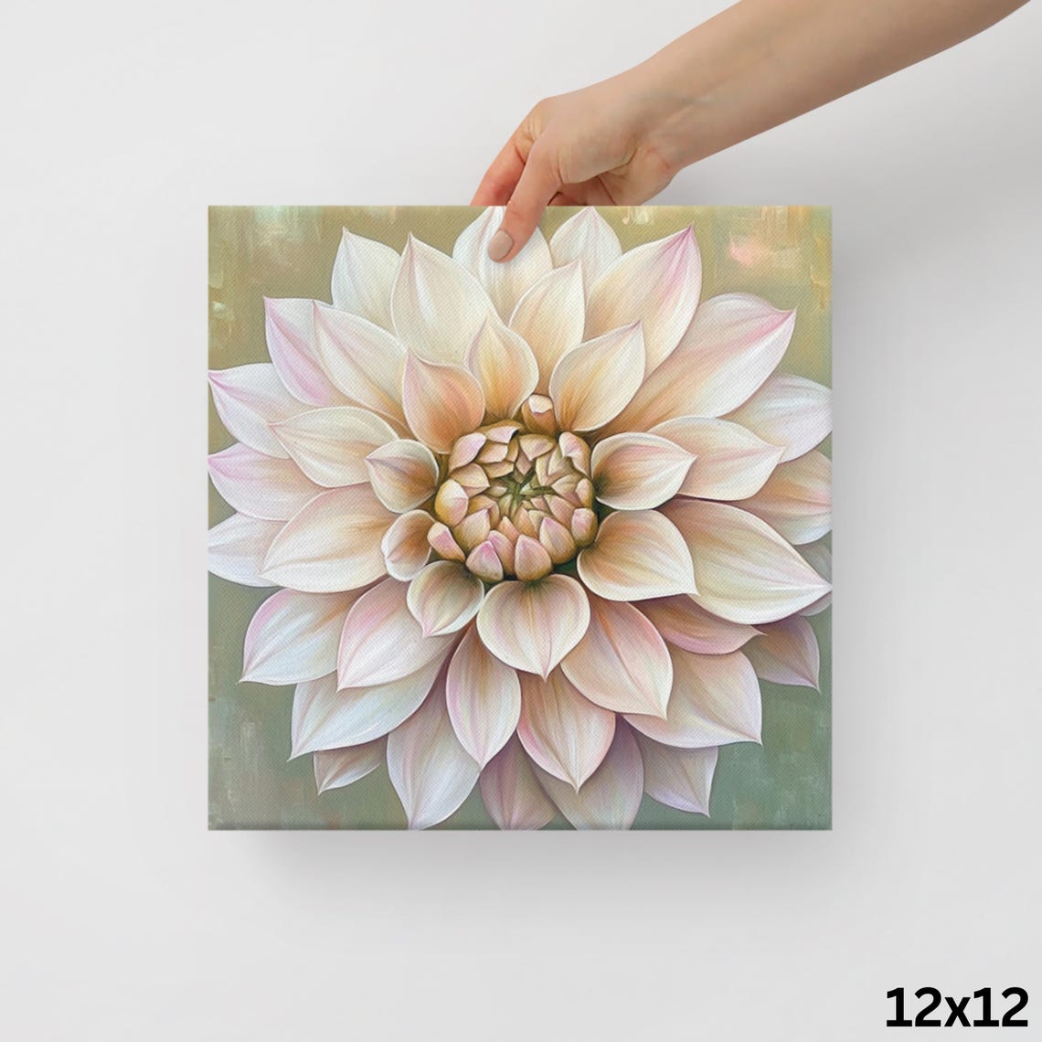 Blush Pink Dahlia Layered Petals Botanical Floral Wall Art Poster - Image 2