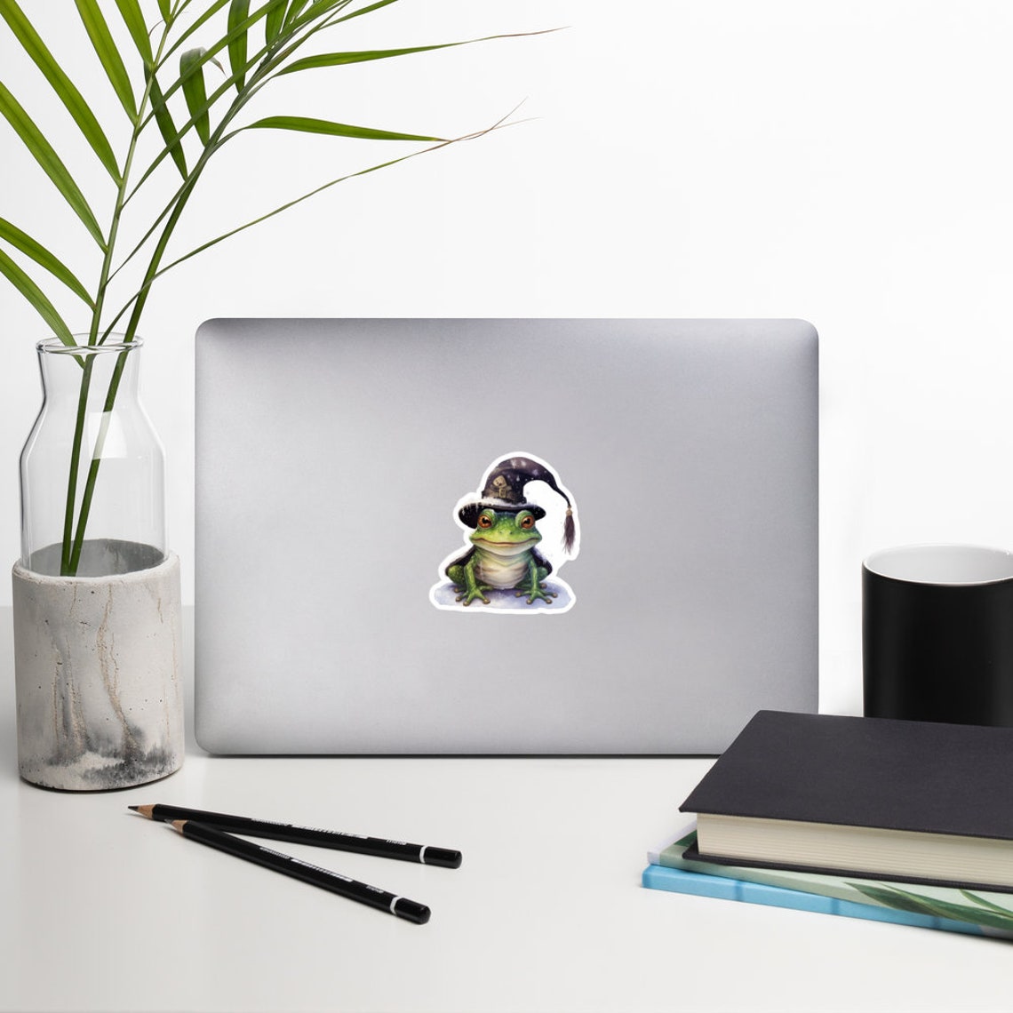 Snowy Frog In Witch Hat Sticker Cute Frog Sticker Winter Sticker Witchy Sticker Animal Sticker Frog Gifts Handmade - Image 2