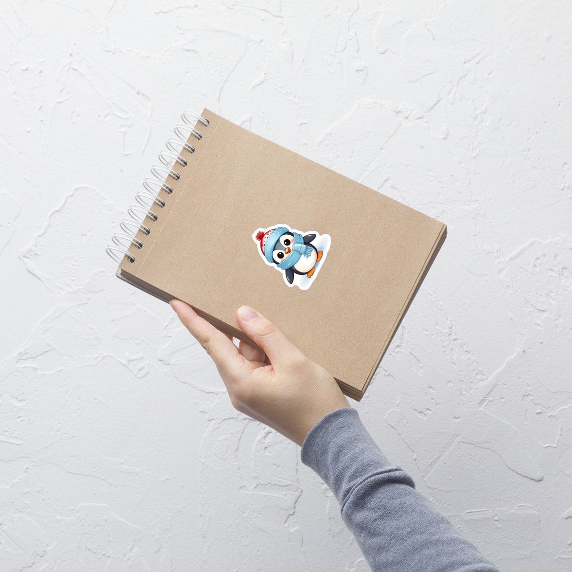 Cute Winter Penguin Sticker Knit Hat Scarf Animal Vinyl Decal Sticker - Image 5