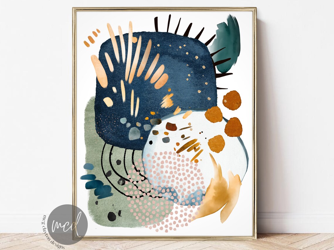 Abstract Maximalist Wall Art Print, Colorful Decor