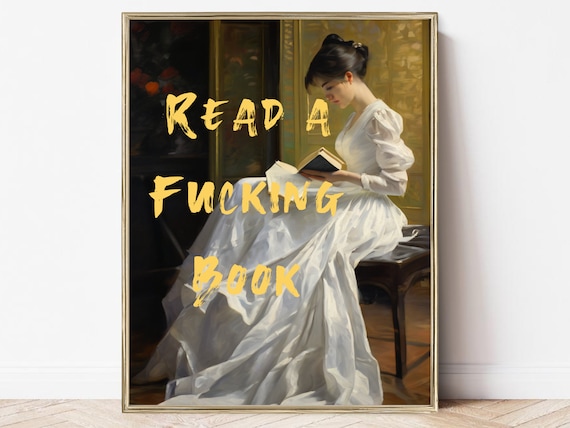 Read a Book Cheeky Altered Classic Oil Painting Funny Poster