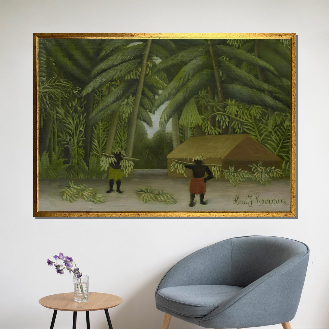 Henri Rousseau Banana Harvest in Tropical Jungle Repro Poster