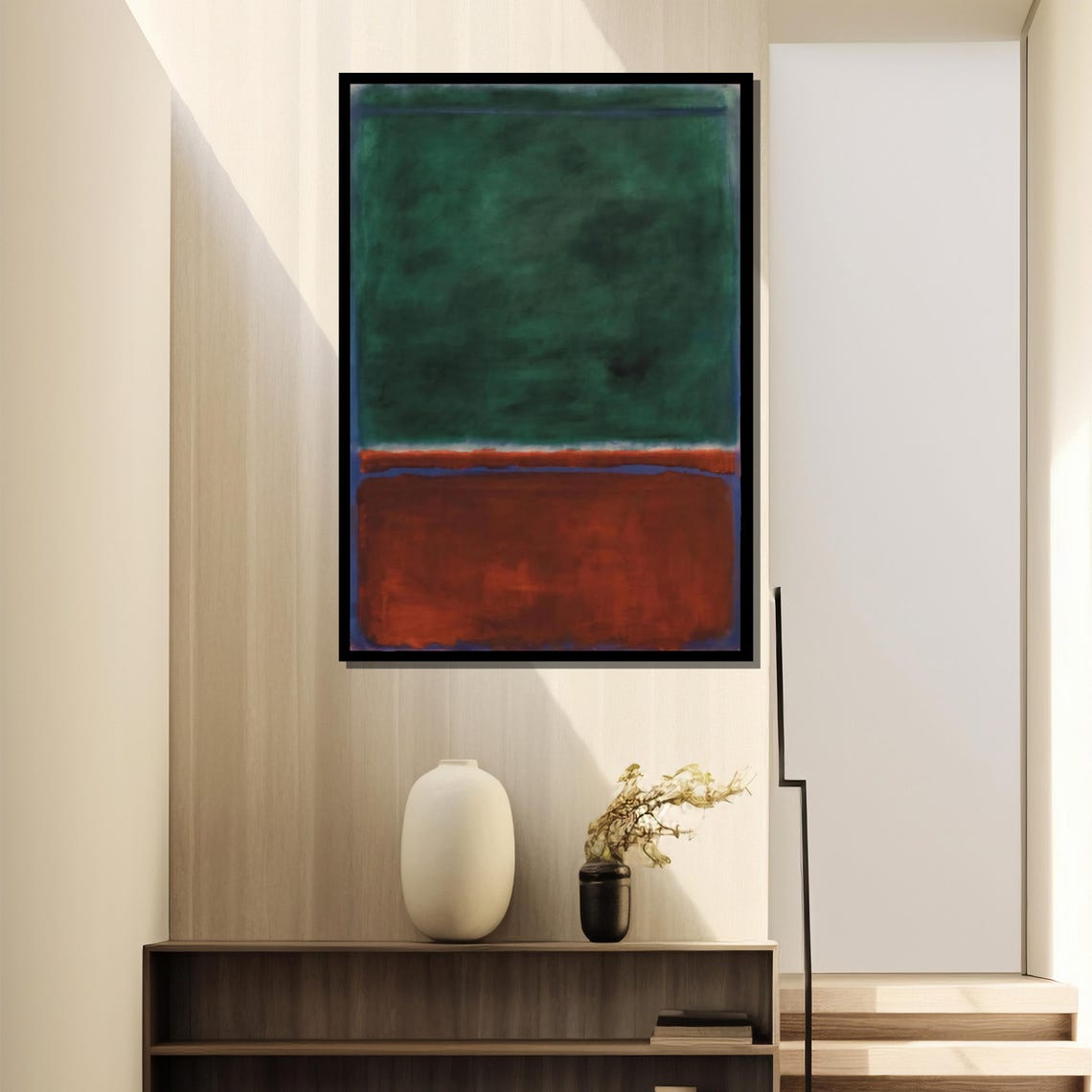 Mark Rothkos Untitled Green And Red Deep And Bold Abstract Painting Ideal Gift For Modern Art Enthusiasts - Image 4