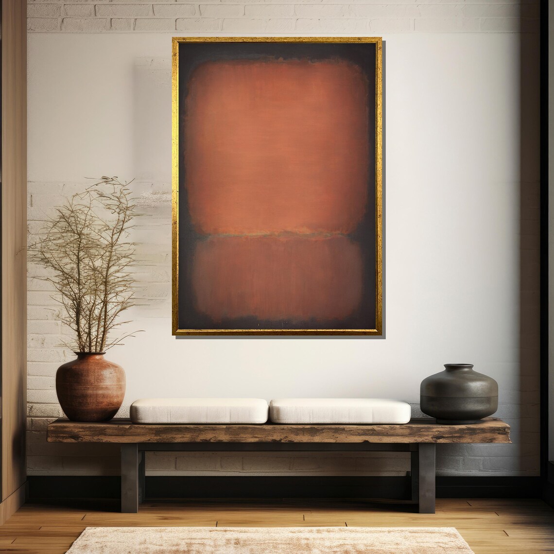 Mark Rothkos Vivid Orange And Black Contrast Iconic Abstract Painting Gift For Modern Art Enthusiasts - Image 5