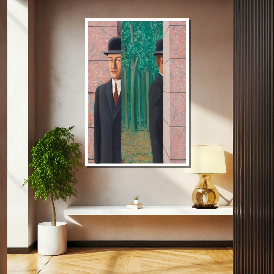 Rene Magritte In Search Of Pleasure Surreal Split Man Poster - Image 2