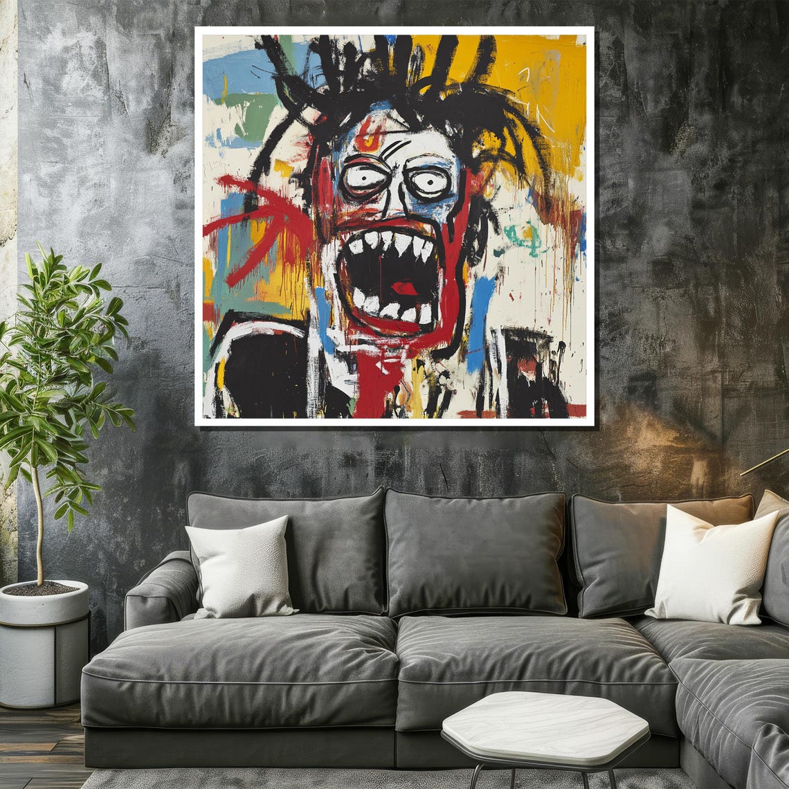 Expressive Abstract Painting Bold Graffiti Street Art Neo Expressionist Wall Decor Raw Emotional Artwork Modern Urban Home Gift - Image 2