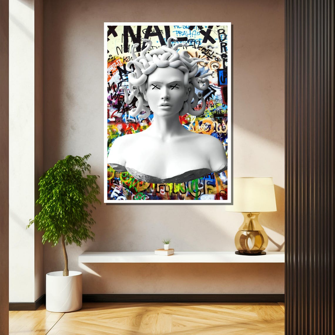 Medusa Graffiti Painting Bold Street Art Inspired Gift For Modern Wall Dcor - Image 2
