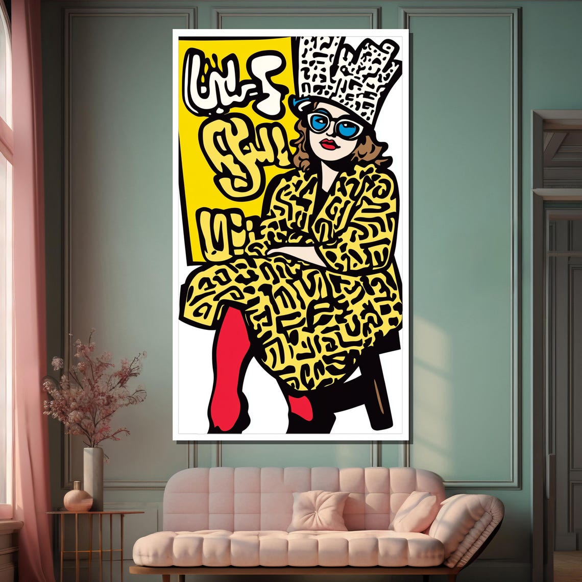 Pop Art Woman Painting Bold Graffiti Portrait Abstract Street Art Wall Decor Vibrant Modern Illustration Unique Contemporary Gift - Image 2