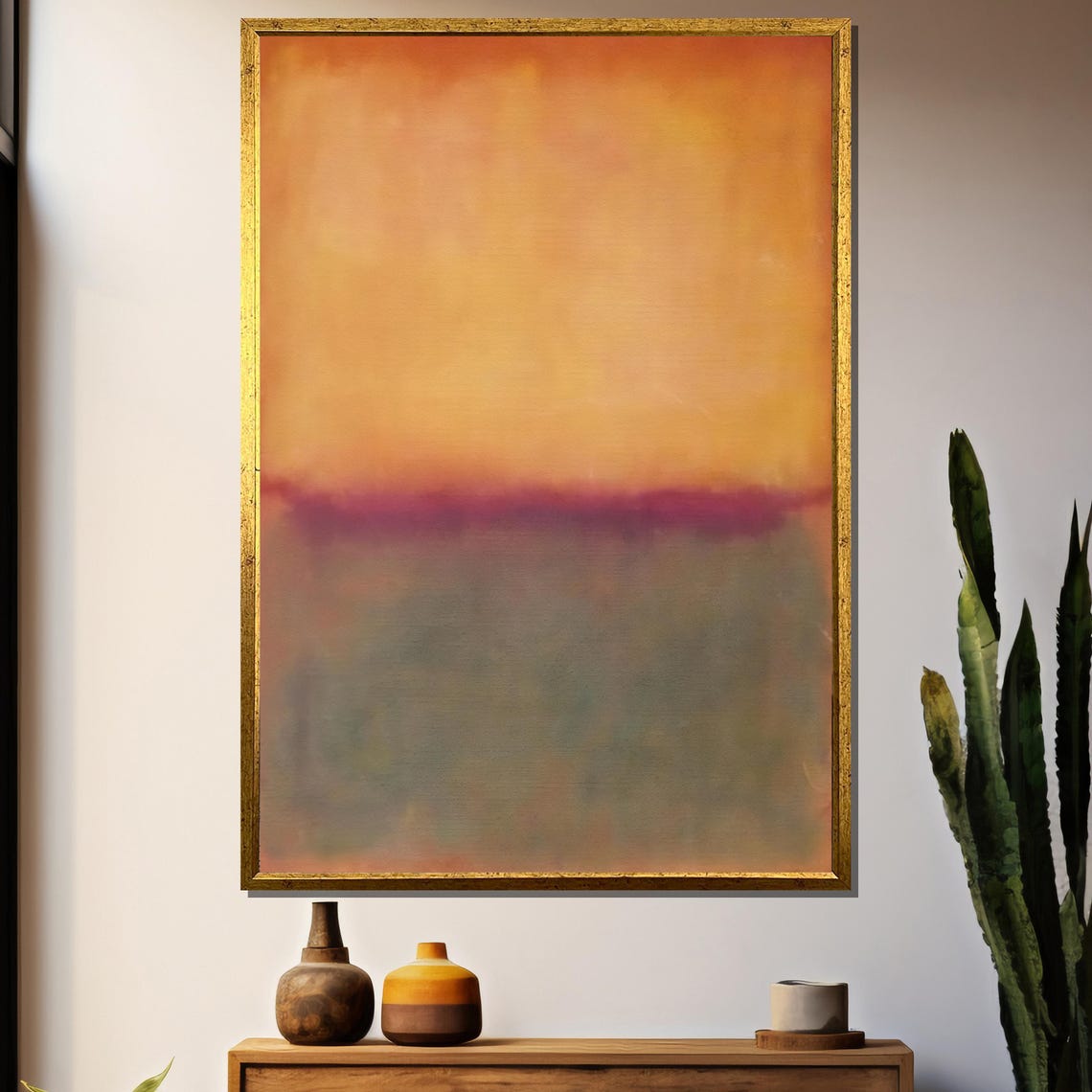 Mark Rothkos Warm Sunset Inspired Painting A Contemporary Art Masterpiece Gift With Soft Orange And Purple Hues