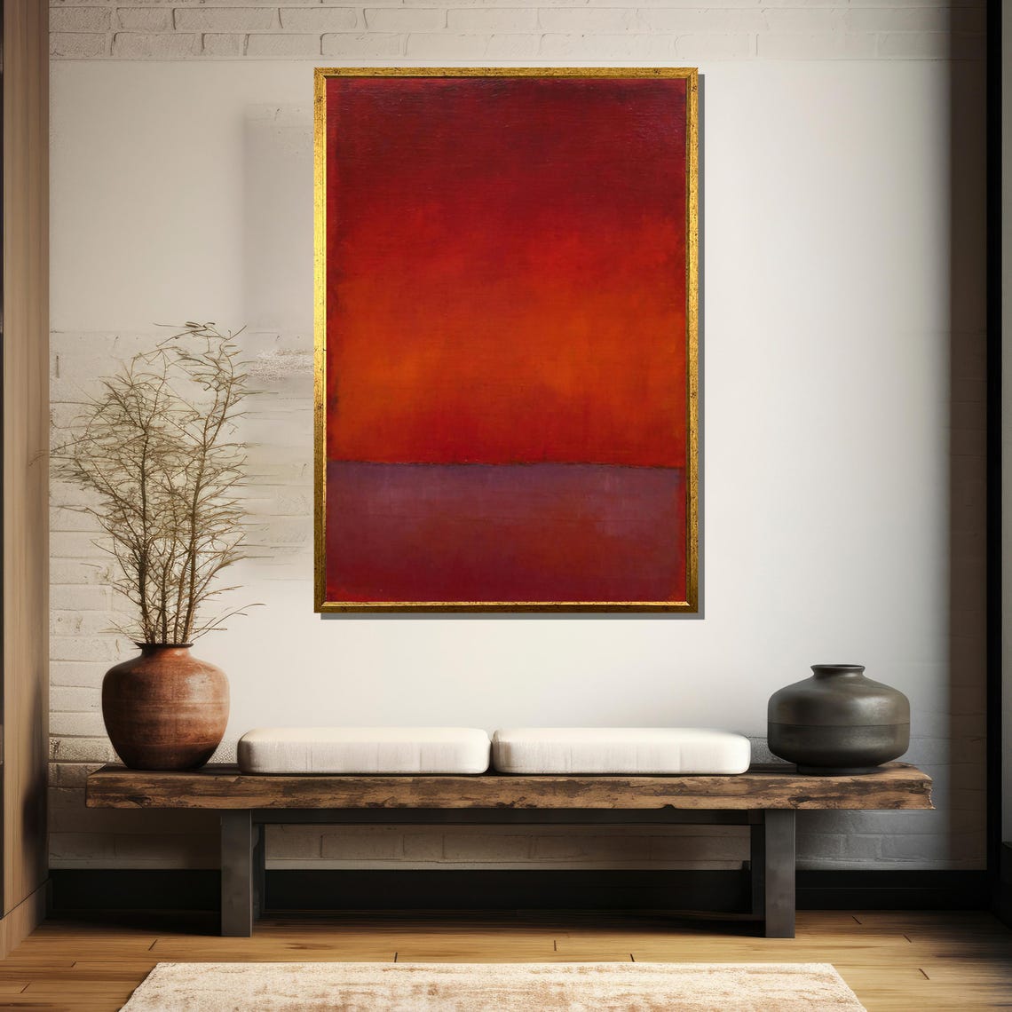 Red And Purple Color Field Abstract Bold Modern Gradient Art Poster - Image 5