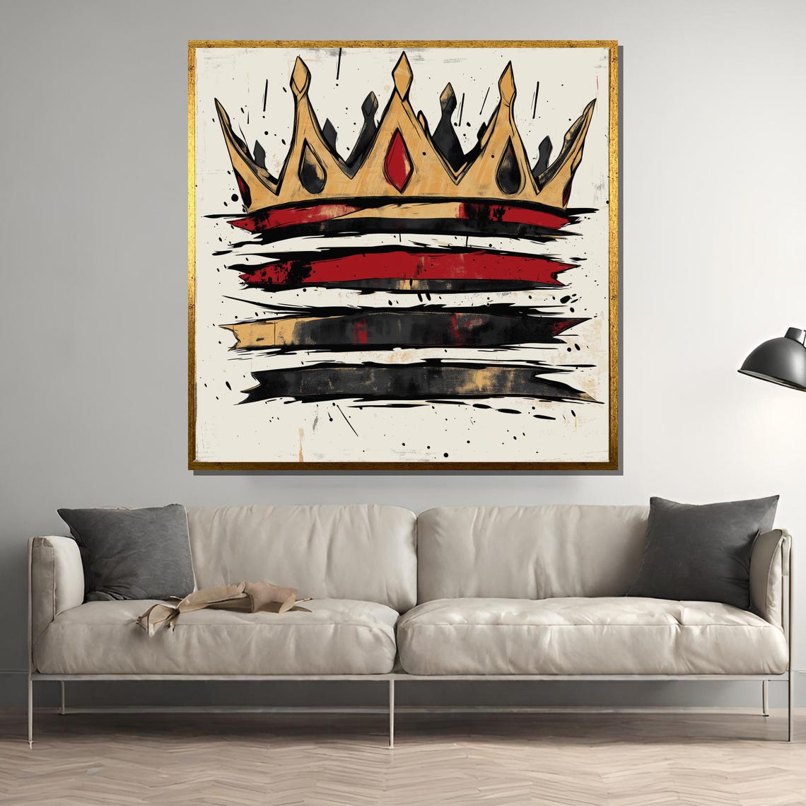Graffiti Crown Painting Bold Street Art Wall Decor Urban Pop Art Royalty Modern Expressionist Artwork Unique Gift