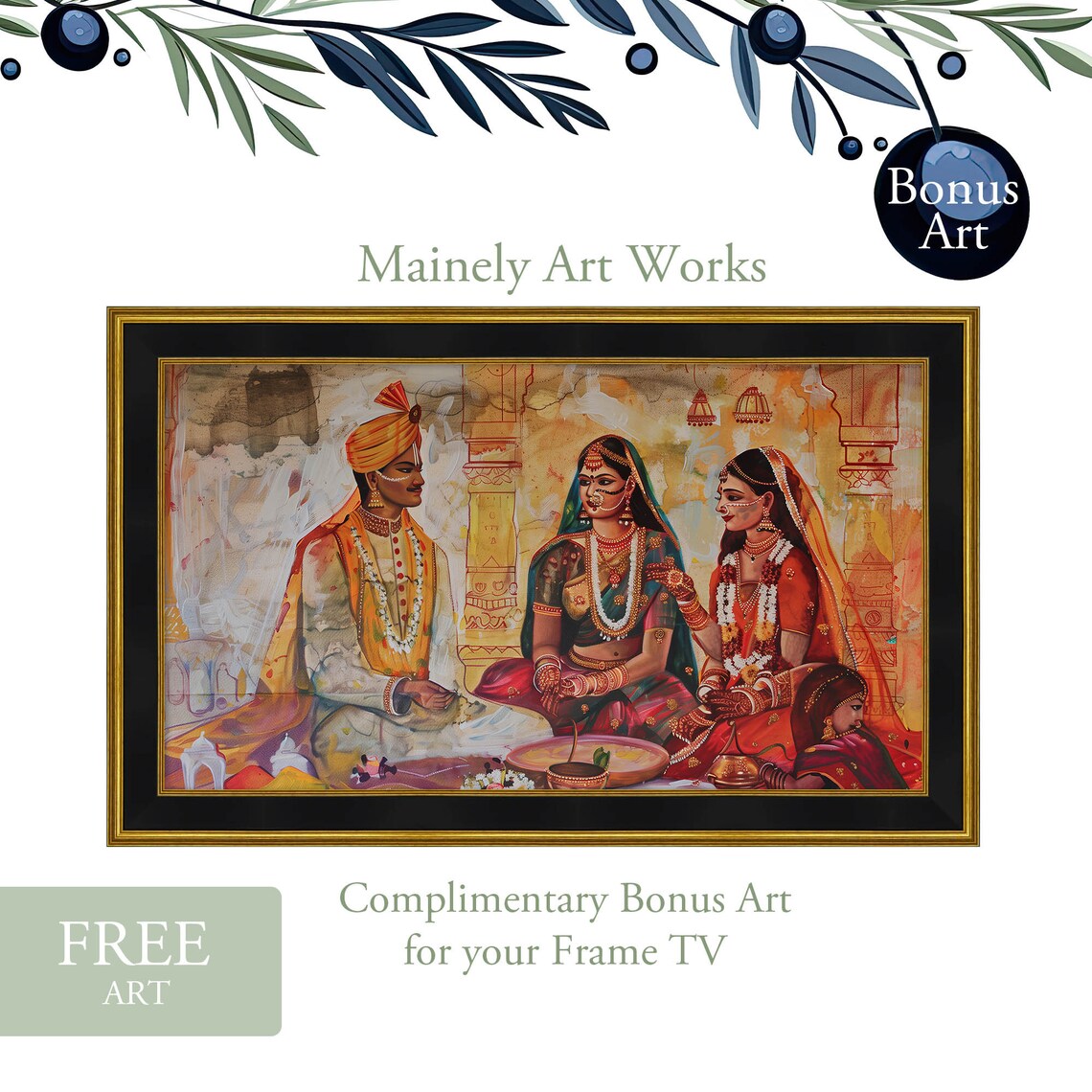 Indian Wedding Couple Ceremony Bride Groom Traditional Art Poster - Image 2