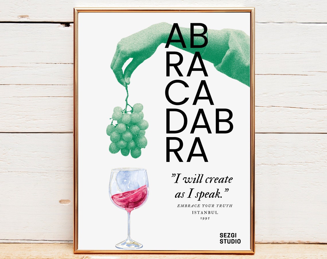 Abracadabra Wall Art Poster Print Positive Affirmation Inspirational Quote