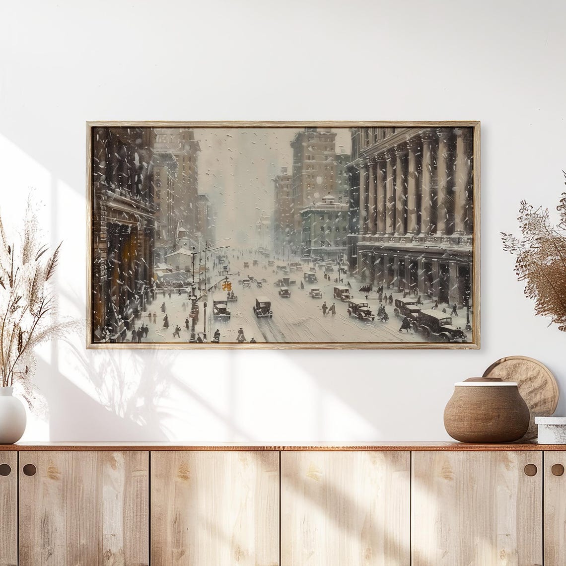 Frame Tv Art Vintage City In A Snowstorm Christmas Decor Winter Festive Painting Farmhouse Art Christmas Tv0176 - Image 3