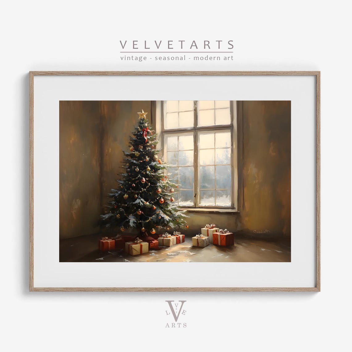 Christmas Wall Art Set 6 Vintage Winter Prints Bundle Holiday Decor - Image 4