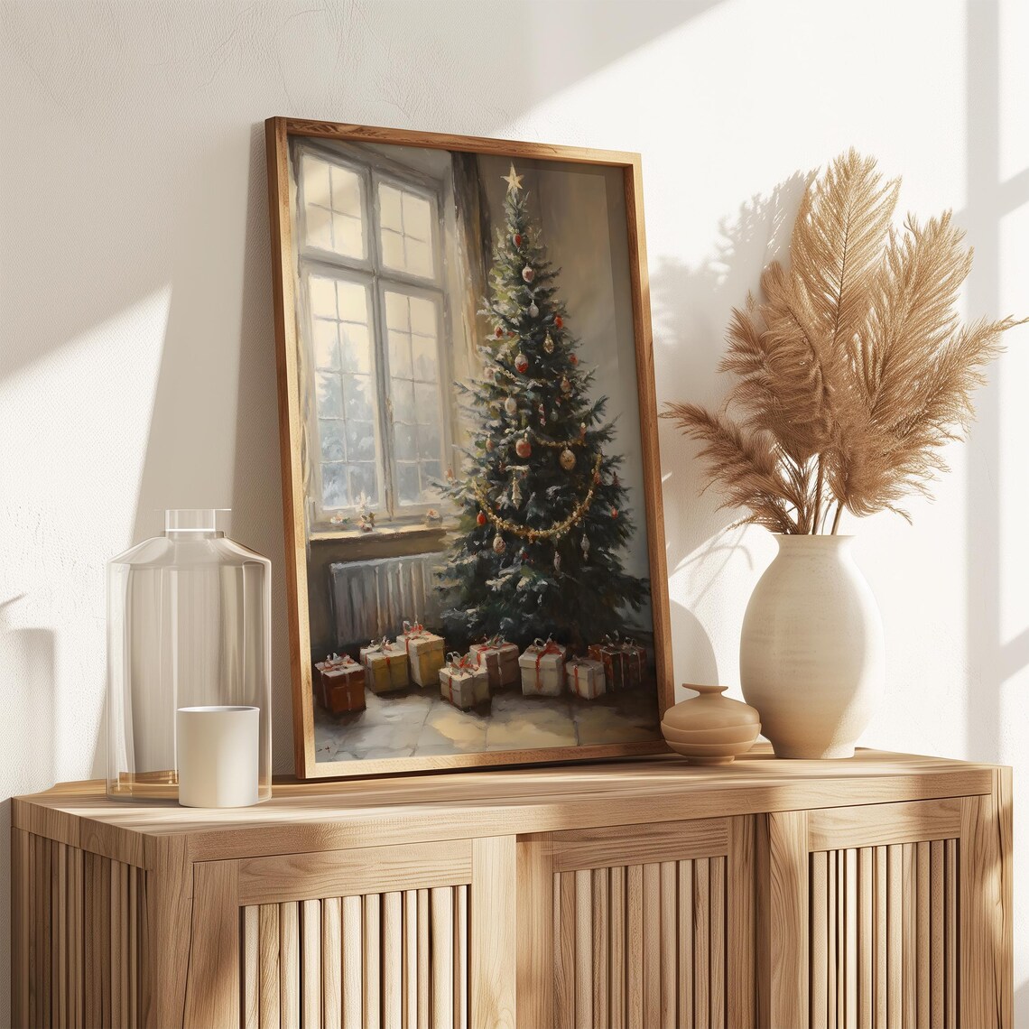 Christmas Tree By Window Gifts Morning Light Vintage Wall Art Poster - Image 3