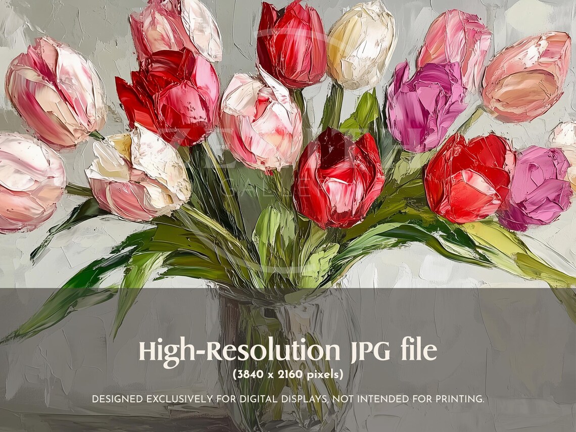 Spring Tulips, Modern Flower Painting - Image 3