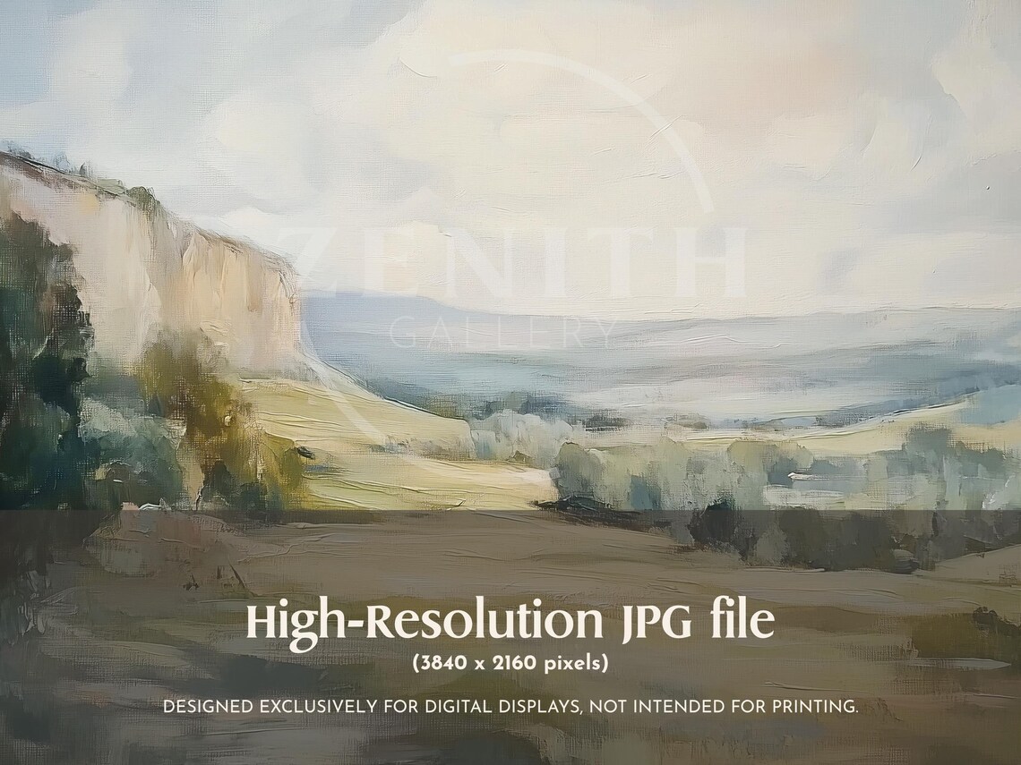 Soft Countryside Hills Pale Neutral Vintage Pastoral Landscape Poster - Image 3
