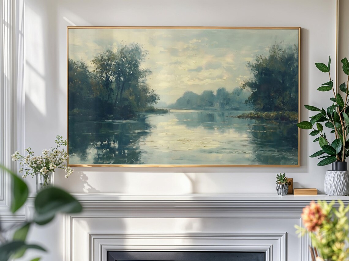 Landscape Painting, Moody Vintage Artwork - Image 4