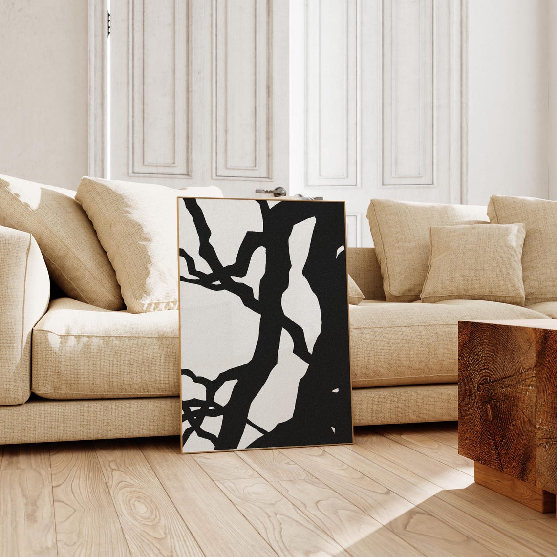 Black Tree Branch Minimal Abstract Nature Poster