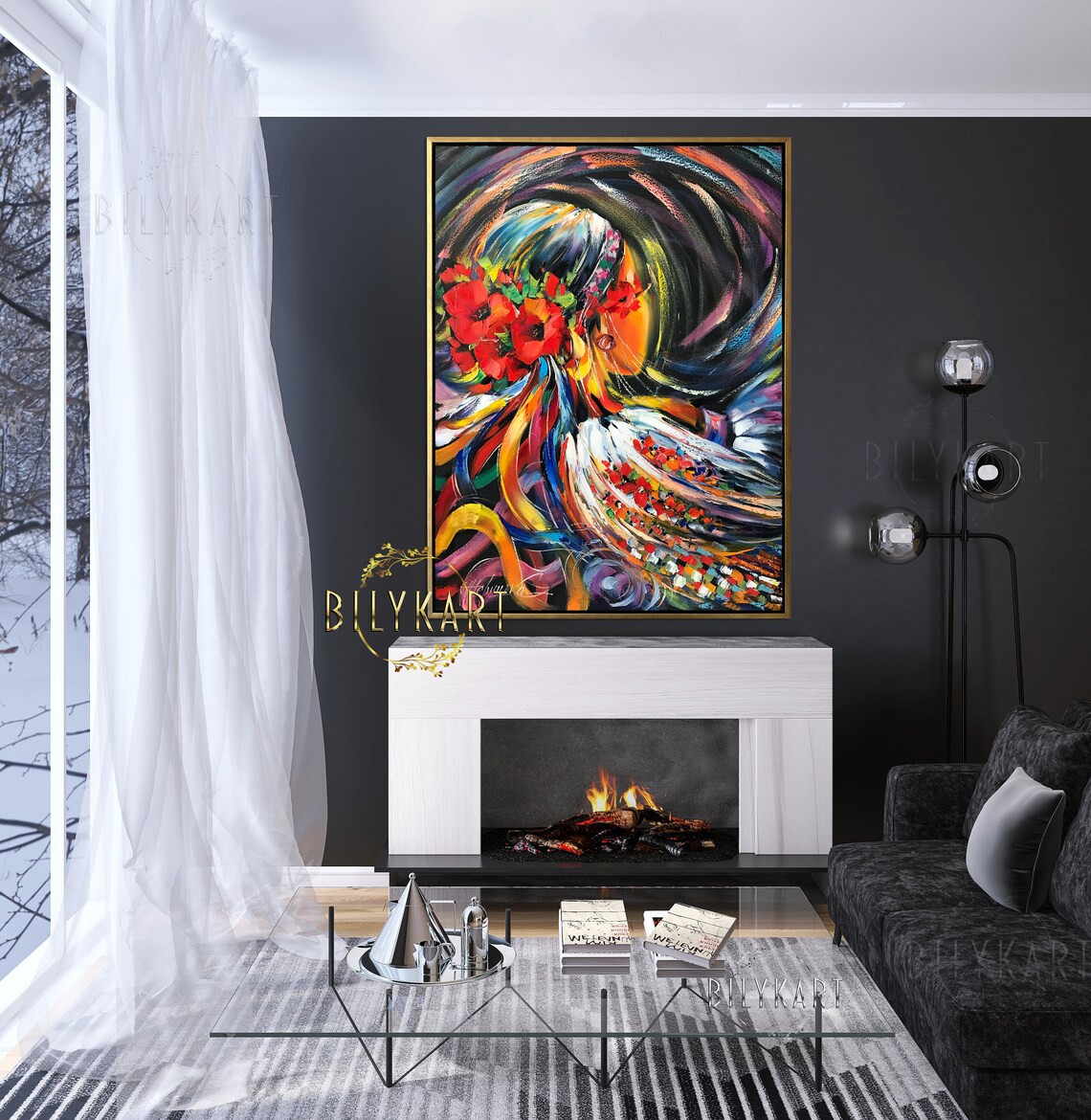 Ukrainian Girl Art Print, Modern Ukrainian Folk - Image 2