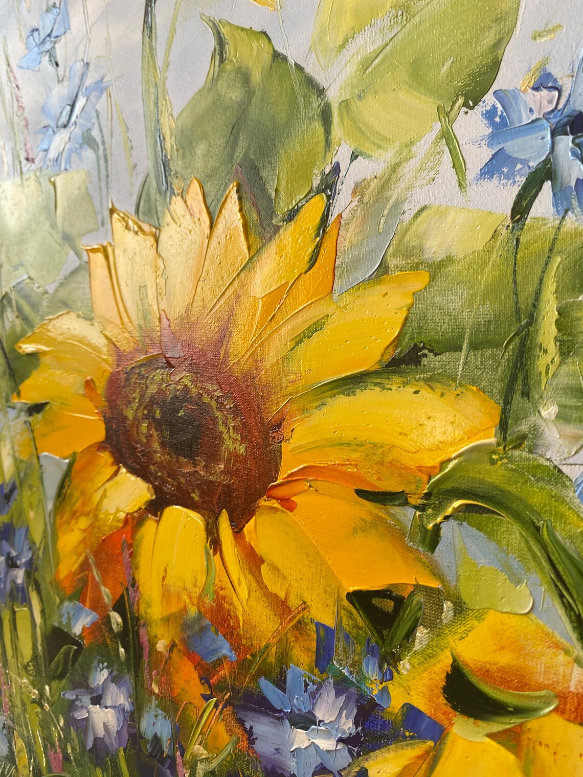 Ukraine Sunflower Field, Oil-Painting Style Art Print - Image 2