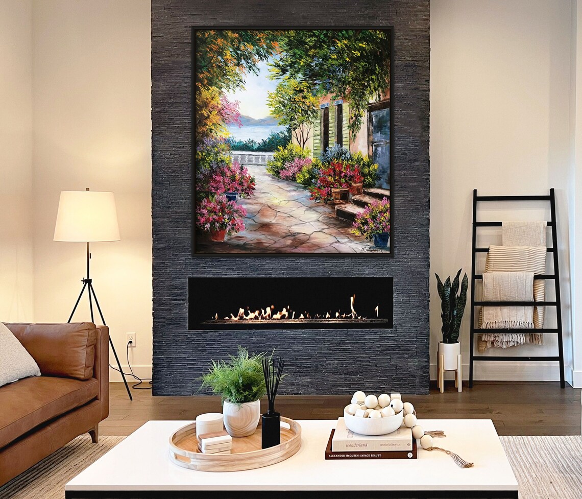 Amalfi Coast Italy Oil-Painting Style Art Print - Image 3