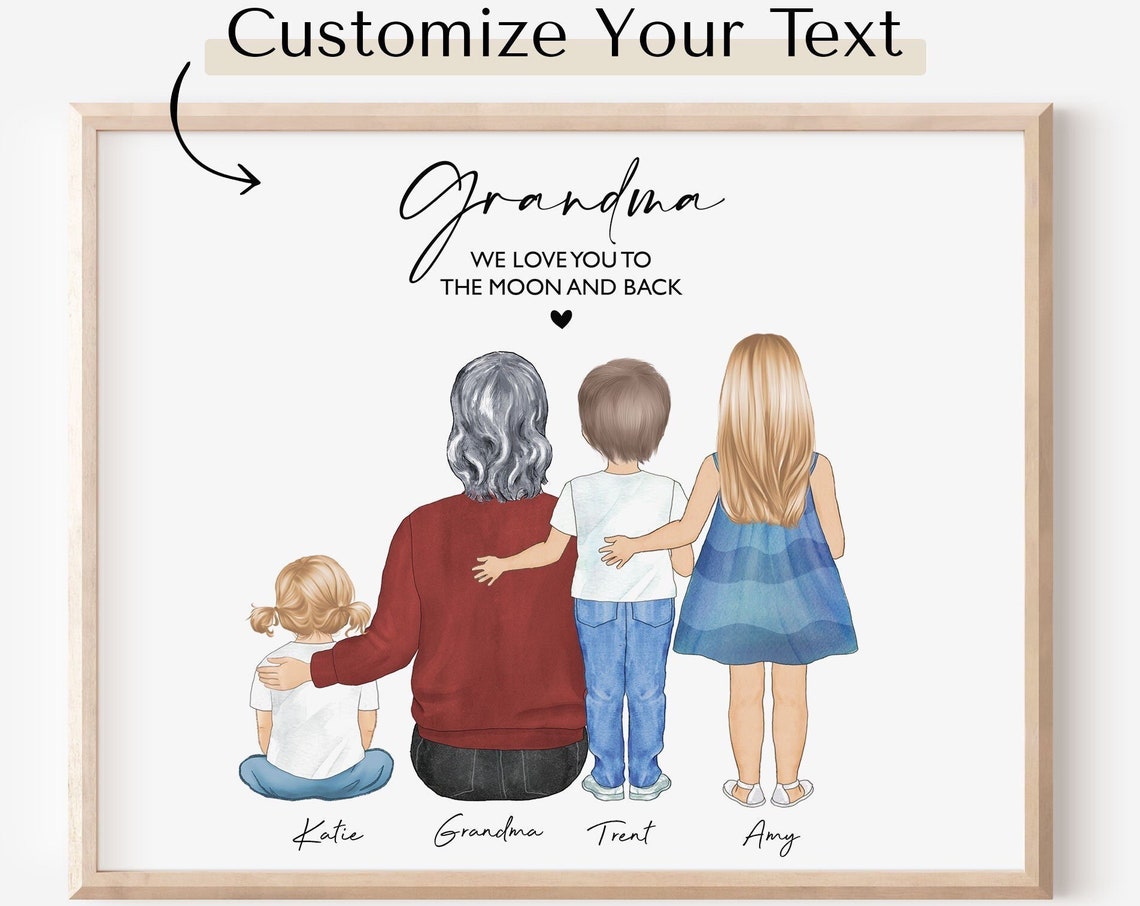 Grandma Mothers Day Gift Grandmother Gigi Nana Gift Ideas Grandmother Mother Toddler Grandson Print Art Gigi Nana Mimi Birthday Gift