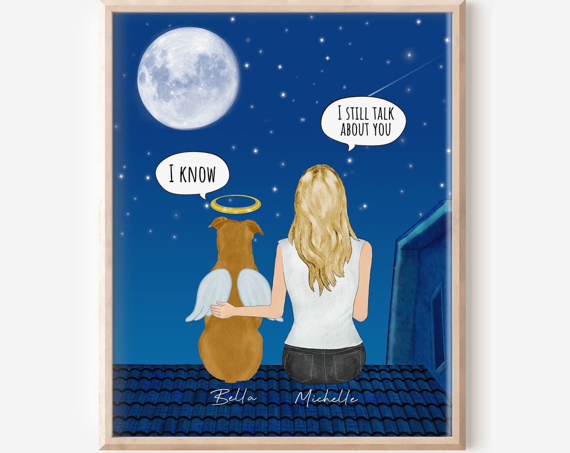 Pet Memorial Dog Angel I Still Talk About You Tribute Poster