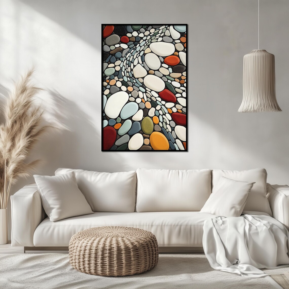 Abstract Pebble Mosaic, Textured Nature-Inspired Design - Image 2