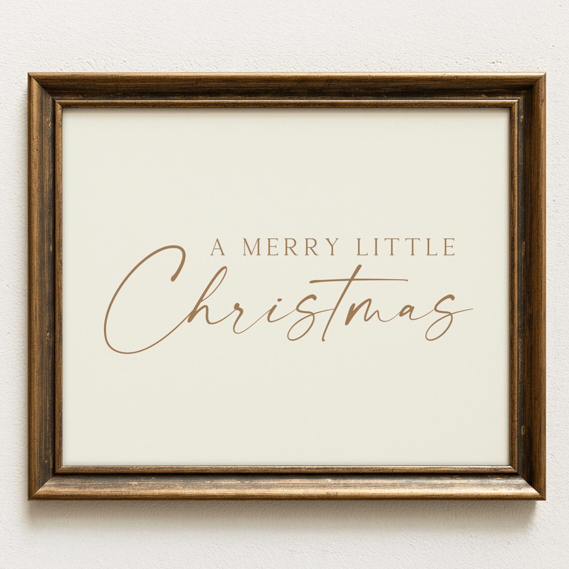 A Merry Little Christmas Neutral Typography Holiday Quote Poster