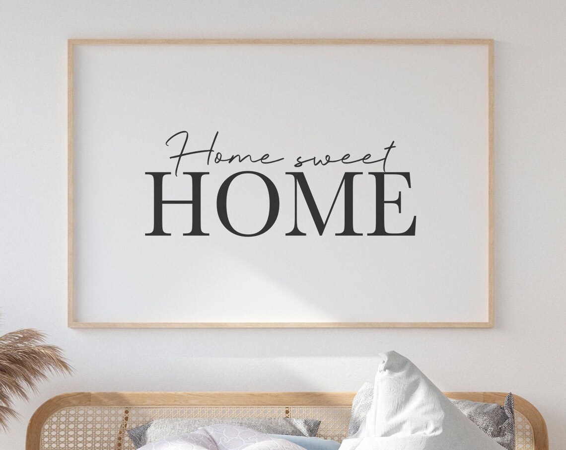 Home Sweet Home Handwriting Quote Poster, Minimal - Image 3