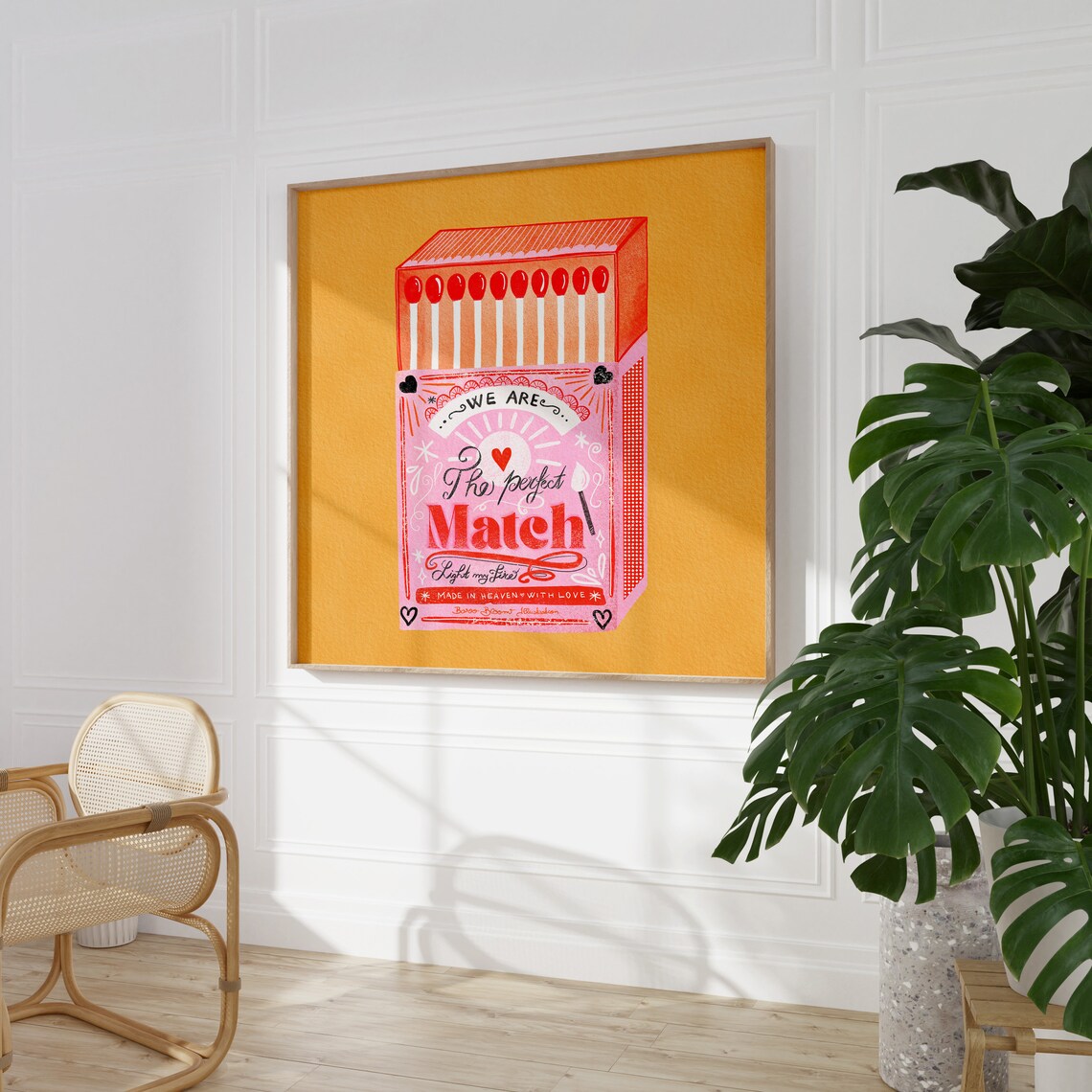 Perfect Match Matchbox Retro Print, Valentine Decor - Image 6
