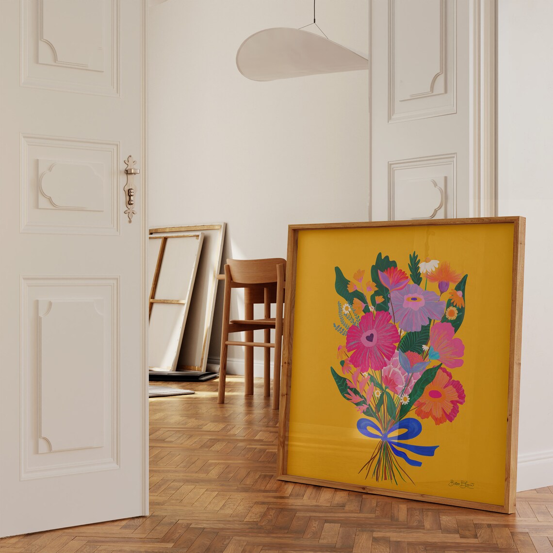 Eclectic Floral Art Print, Maximalist Pink Bouquet - Image 4