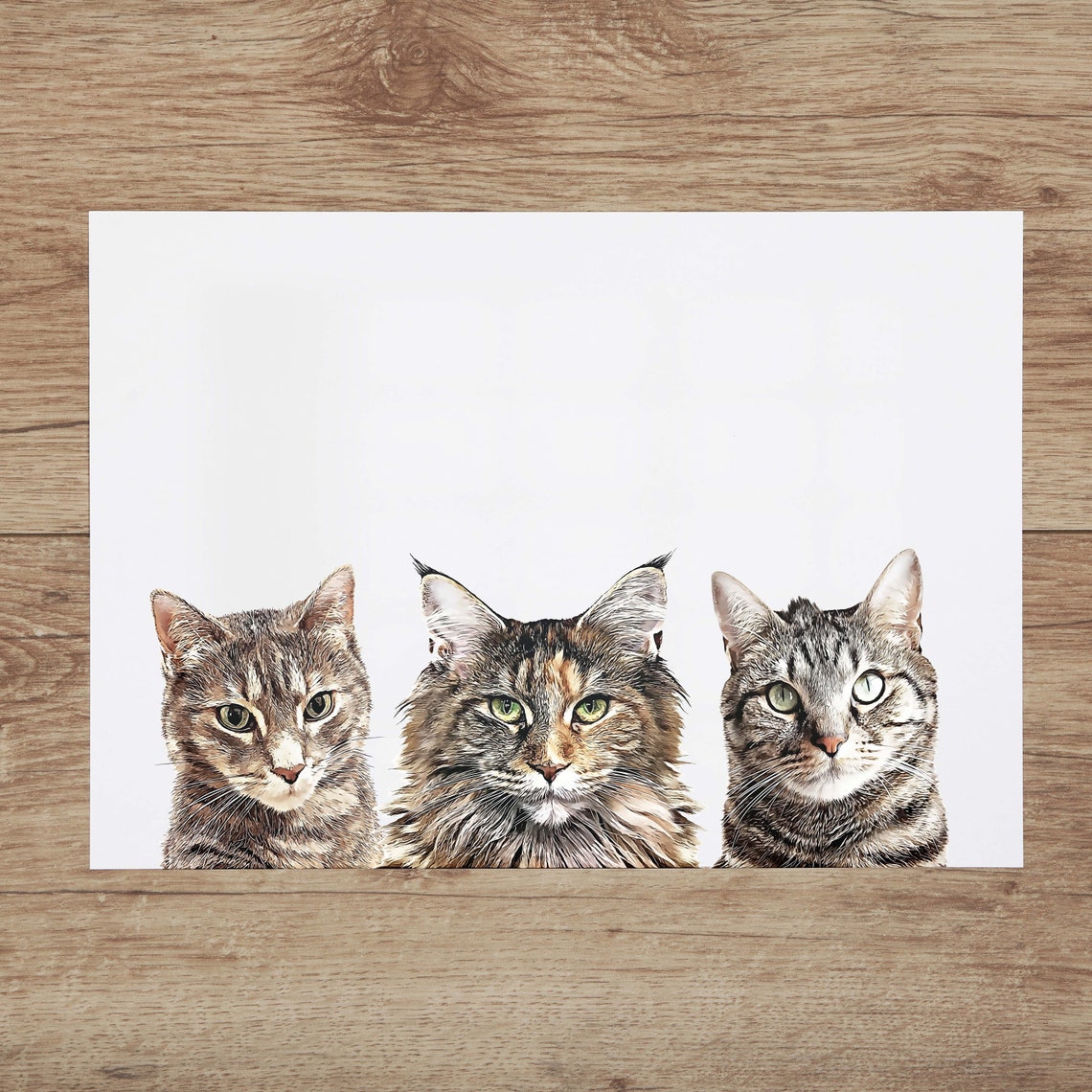 Custom Peekaboo Pet Portrait Art Print - Image 2