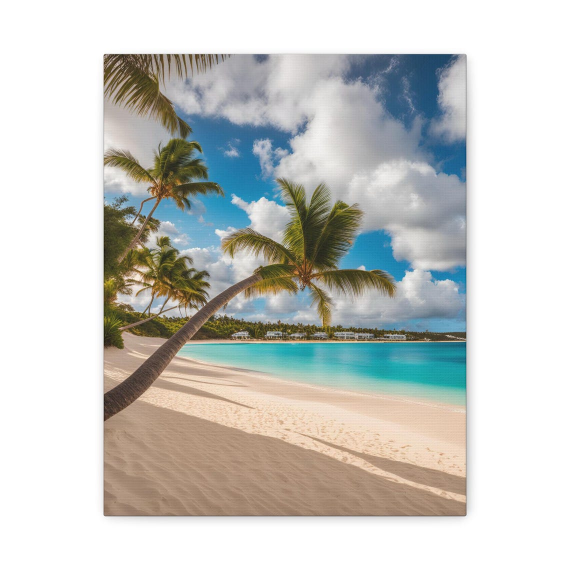 Tropical Beach Canvas Print Palm Trees Ocean View Wall Art