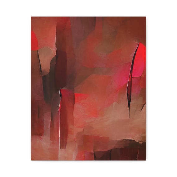 Abstract Red Canvas Wall Art Modern Home Decor