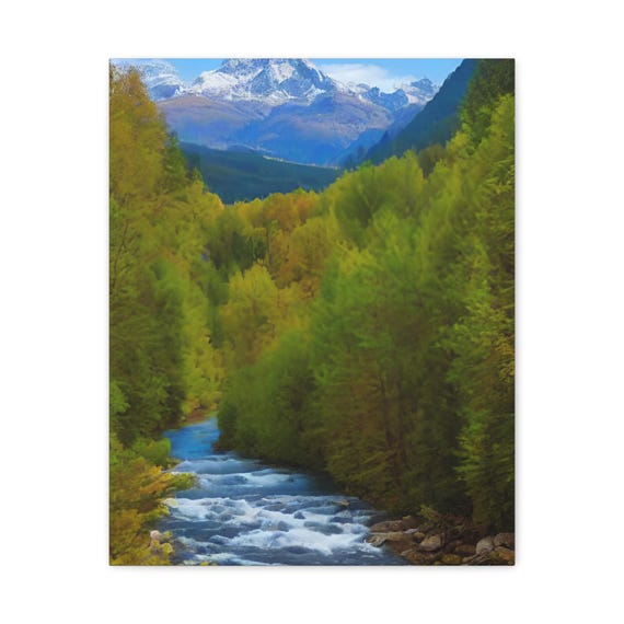 Mountain River Canvas Wall Art Modern Home Decor