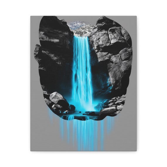 Waterfall Canvas Print Modern Home Or Office Wall Art