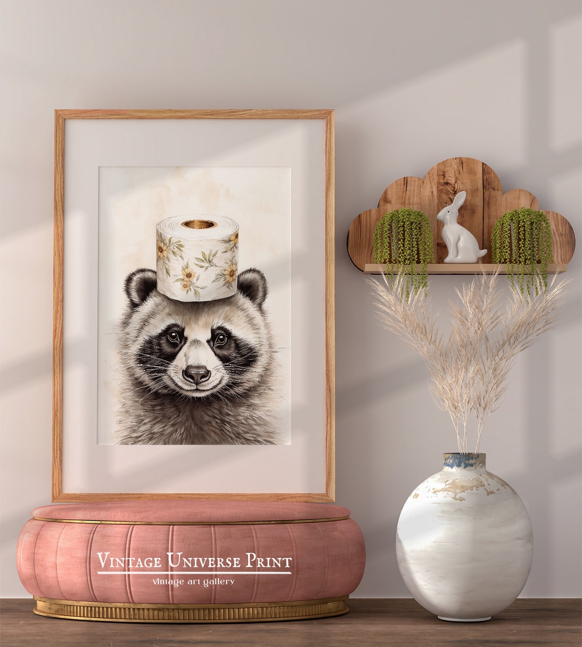 Raccoon Print Raccoon Toilet Paper Bathroom Wall Art Bathroom Kids Art Bathroom Decor Bathroom Wall Decor Animal Art Toilet - Image 2