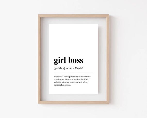 Girl Boss Definition Dictionary Poster Empowering Office Wall Decor