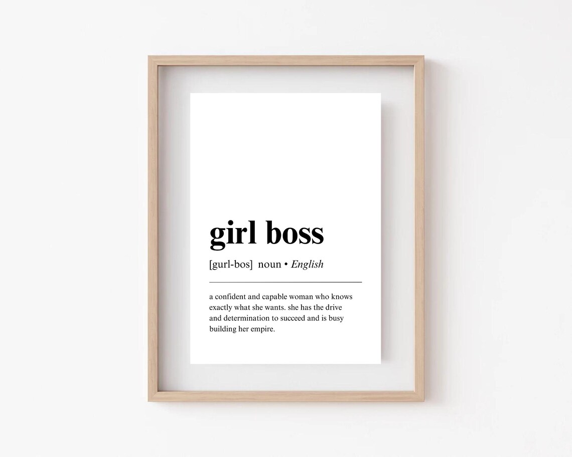 Girl Boss Definition Dictionary Poster Empowering Office Wall Decor